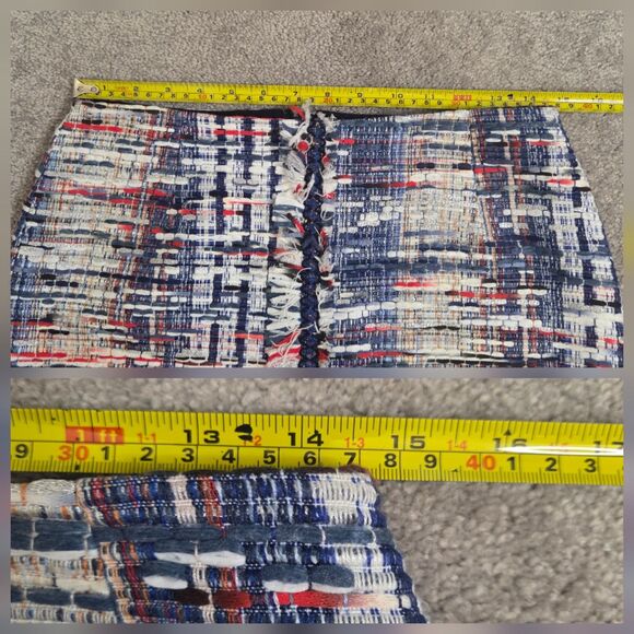 WORTH New York Women's Pencil Straight Skirt Size 6 Tweed Fringe Americana - Picture 9 of 15